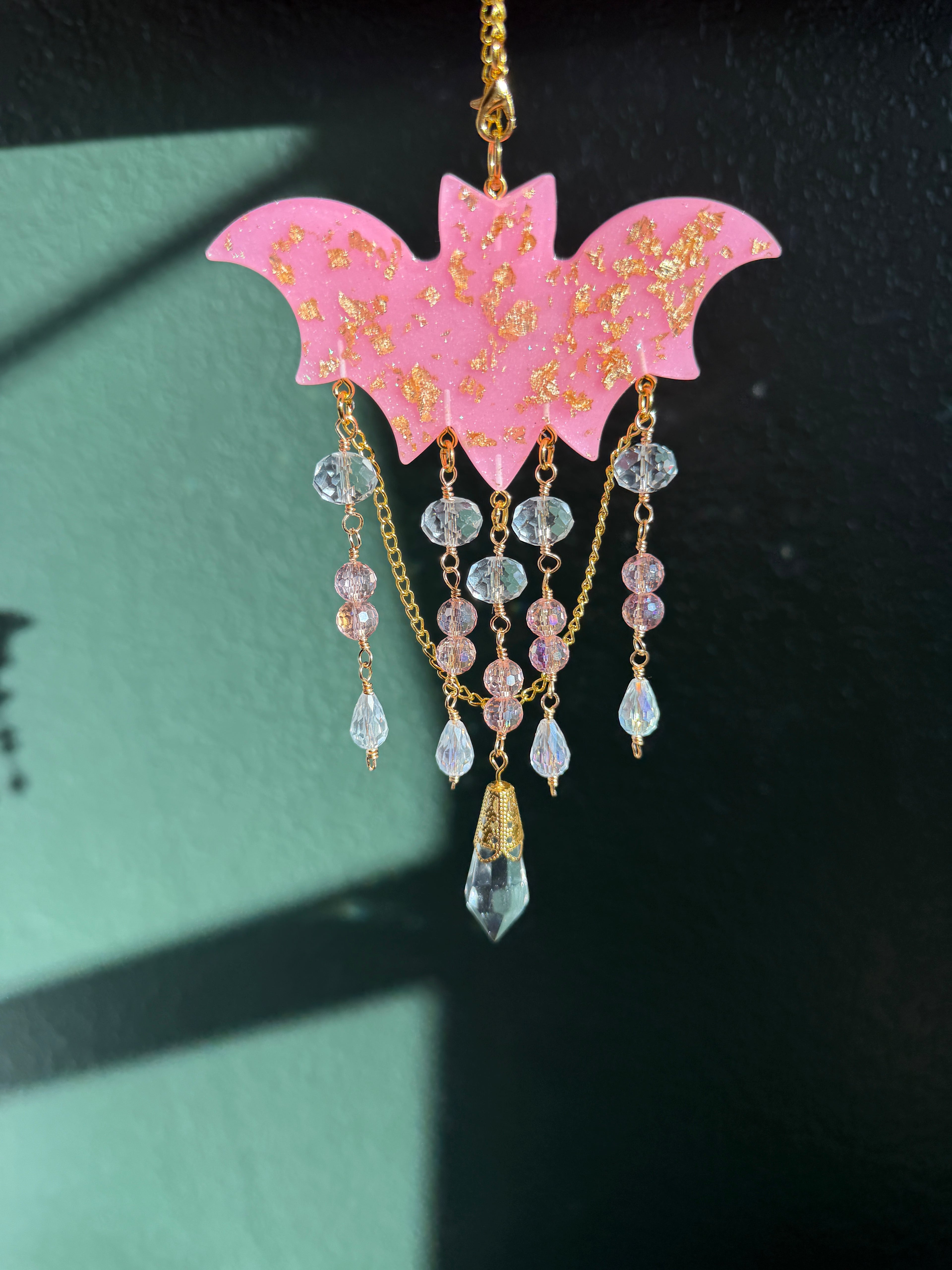 Baddie Bat Suncatcher - Pink and Gold