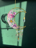 Moonlit Bloom Suncatcher - Purple Florals & Glass accents