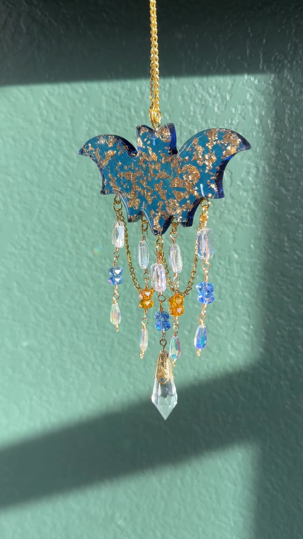 Baddie Bat Suncatcher - Blue & Gold