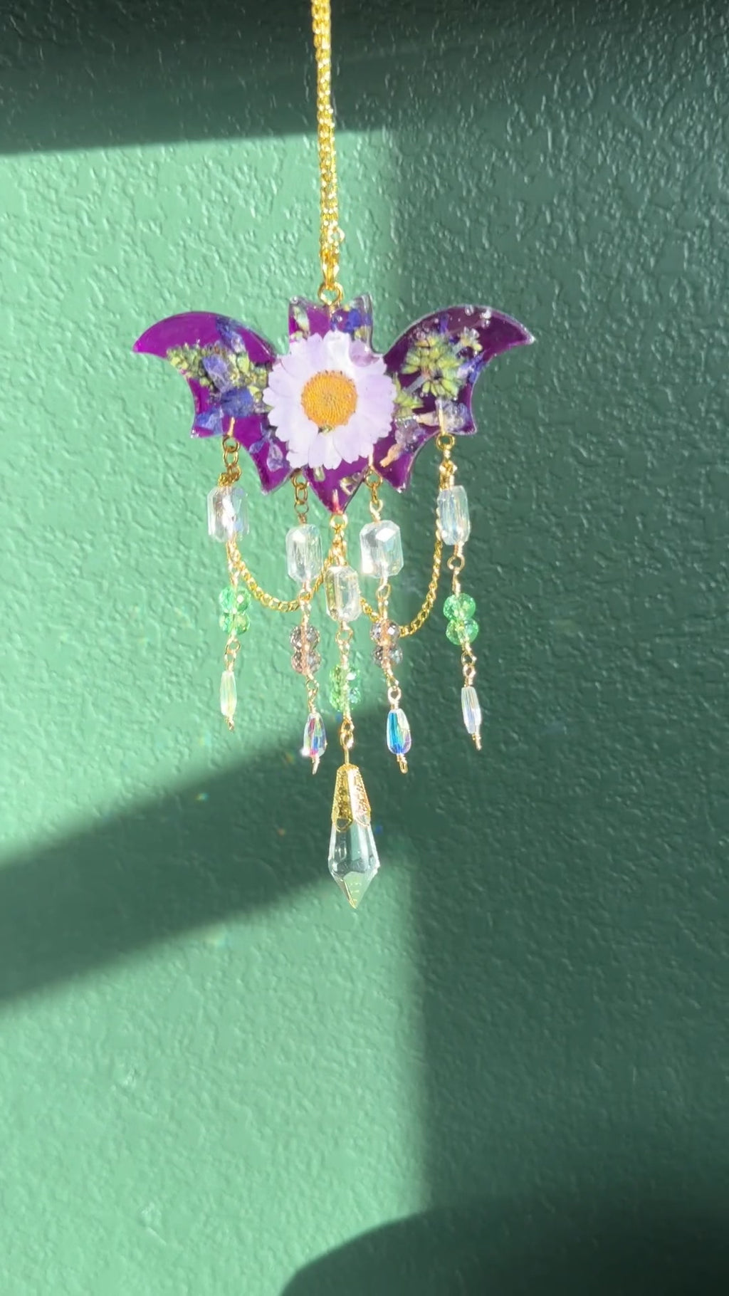 Baddie Bat Suncatcher - Purple Florals