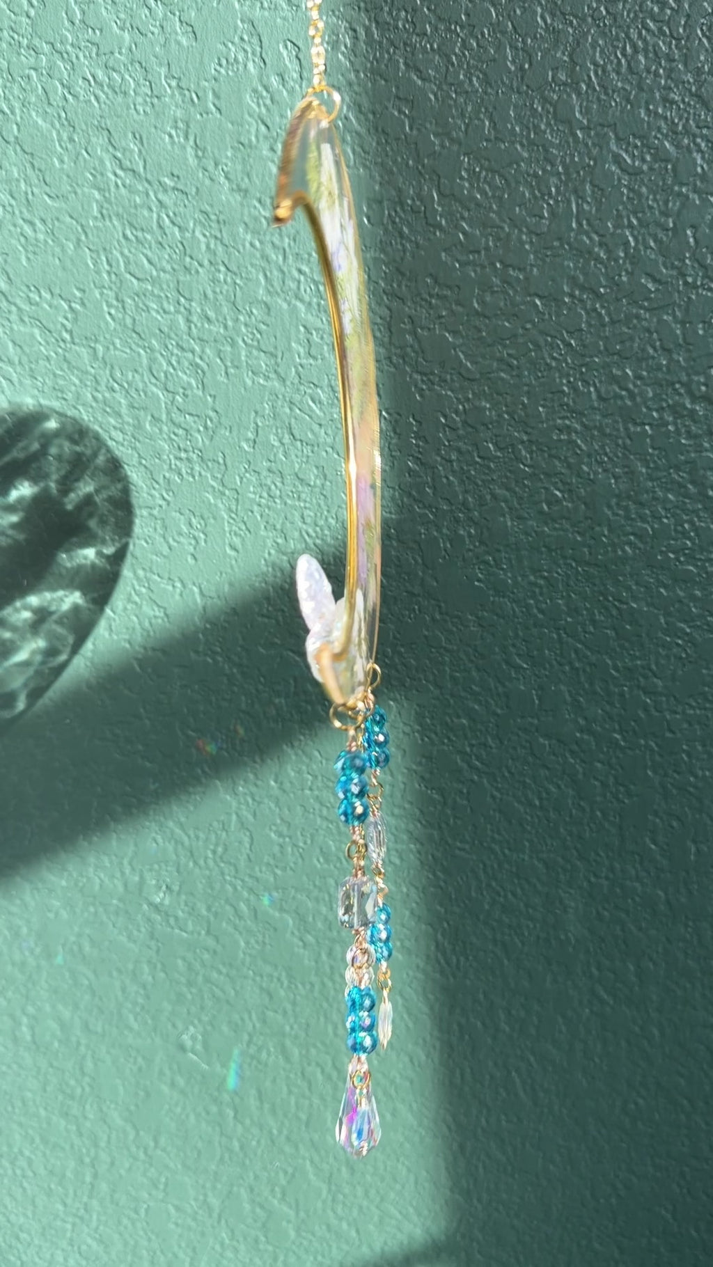 Moonlit Bloom Suncatcher - Butterfly Accent