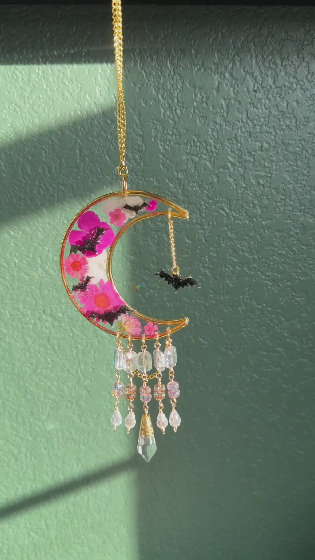 Moonlit Bloom - Pink Florals with Bats